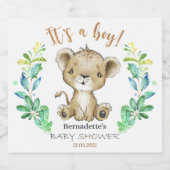 Het is een Jongen Safari Baby shower Party Sparkling Wijnetiket (Enkel label)