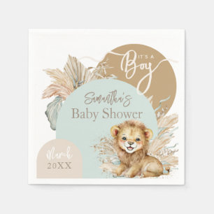 Het is een jongen Safari Theme Lion Baby shower Servet