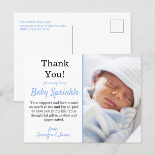 Het is een jongen Schattig Blauwe Baby Sprinkle Be Briefkaart