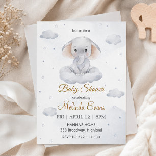 Het is een jongen schattige olifant baby shower kaart