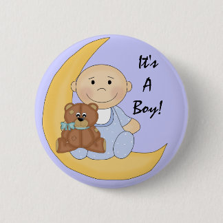 Het is een jongen - Schattigee Baby Cartoon Ronde Button 5,7 Cm