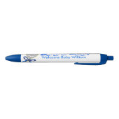 Het is een jongen Silver Rattle Baby aankondiginge Blauwe Inkt Pen (Bodem)