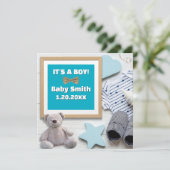 Het is een jongen Sociale Media, baby blauwe zwang Aankondiging (Staand voorkant)