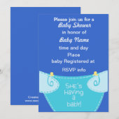 Het is een jongen: Sparen de Uitnodiging van het B (Voorkant / Achterkant)