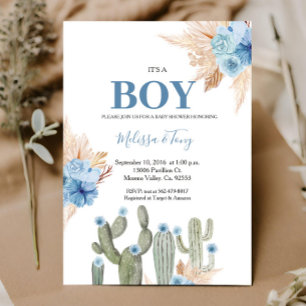 Het is een jongen Taco 'over Love Blue Floral Baby Kaart