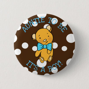 Het is een jongen Teddy Bear Baby shower Ronde Button 5,7 Cm
