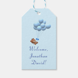 Het is een Jongen Teddy Bear en Balloons Cadeaulabel