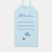 Het is een Jongen Teddy Bear en Balloons Cadeaulabel (Achterkant)