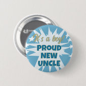 Het is een jongen! Trotse nieuwe Oom Button (Voorkant /achterkant)