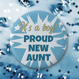 Het is een jongen! Trotse nieuwe tante Button