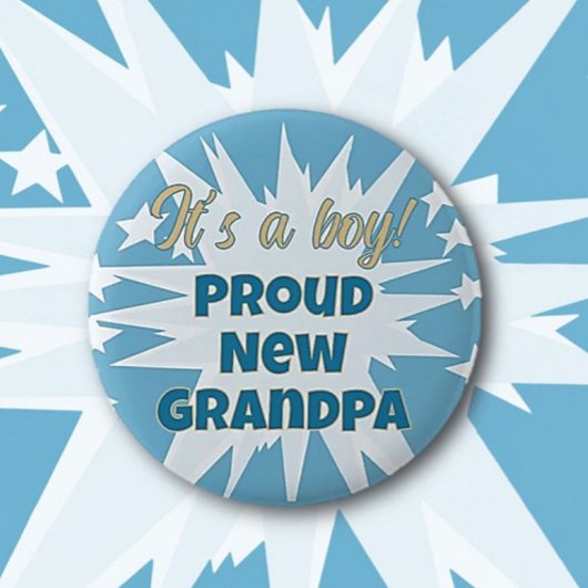 Het is een jongen! Trotse opa Button