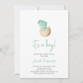 Het is een jongen van een dinosaurus-baby shower kaart (Voorkant)