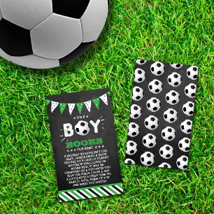Het is een jongen! Voetbal Thema Baby shower Boek Informatiekaartje