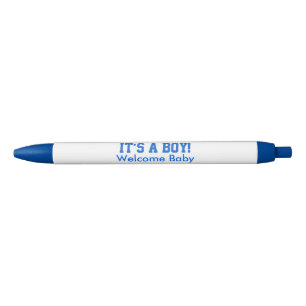 Het is een jongen welkom Baby aankondigingen Blauwe Inkt Pen