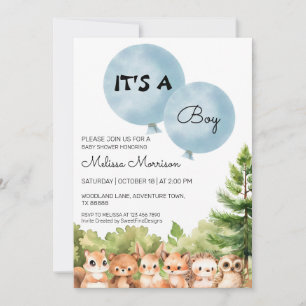Het is een jongen Woodland Friends Baby Boy Shower Kaart