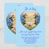 Het is een jongen Zachte Blauwe Baby Shower Uitnod Kaart (Voorkant / Achterkant)