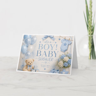 Het is een jongens baby shower kaart