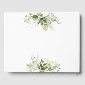 Het is een jongens baby shower met stoffig blauwe gastenboek (Achterkant)