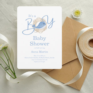 Het is een Jongens Nautische Baby Shower Kaart