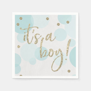 Het is een Jongensblauw Baby showers servet