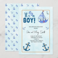Het is een jongensgeboorte Nautical Sailboat baby