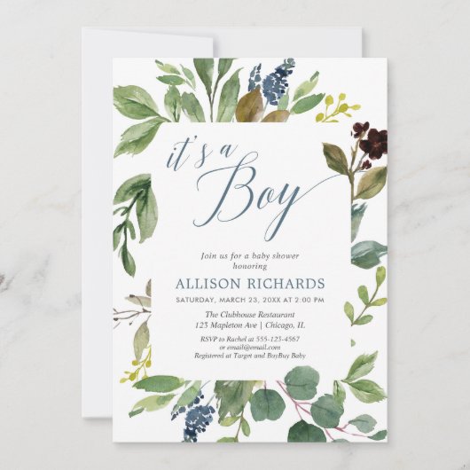 Het is een jongensgroen bladeren gebladerte rustie kaart (Voorkant)