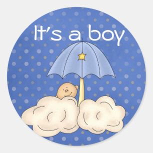 Het is een jongenssticker ronde sticker
