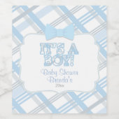 Het is een jongetje, blauw Baby shower Wijn Etiket (Enkel label)