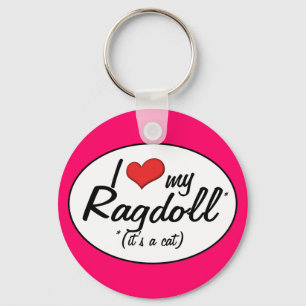 Het is een kat! Ik hou van mijn ragdoll Sleutelhanger