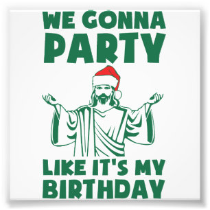Het is een kerstfeest. foto afdruk