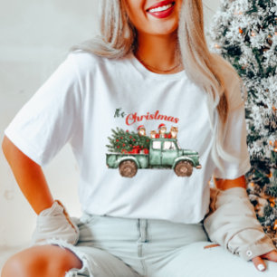 Het is een kersttruck met T-shirt voor katten