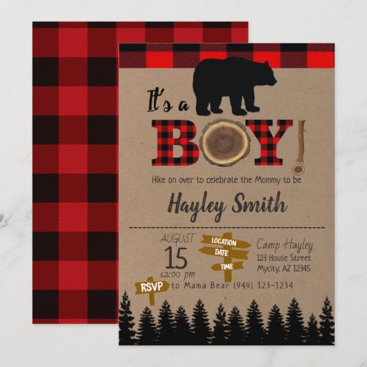 Het is een klein Beer flatje Baby shower. Kaart (Voorkant / Achterkant)