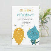 Het is een klein monsterlijk baby shower. kaart (Staand voorkant)