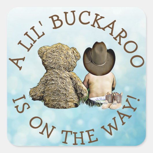 Het is een kleine Cowboy Baby shower Stickers (Voorkant)