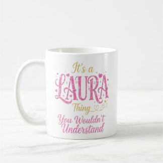 Het is een Laura-ding Roze Goud Vrouwen Cadeau Koffiemok