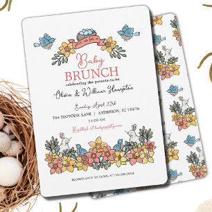 Het is een lentebabybrunch voor een meisje ter ere kaart