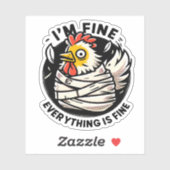 Het is een leuke kip sticker (Vel)