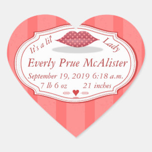 Het is een Lil Lady Hipster  Retro Baby Girl Hart Sticker