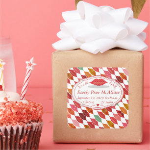 Het is een Lil Lady Hipster Retro Baby Girl Vierkante Sticker