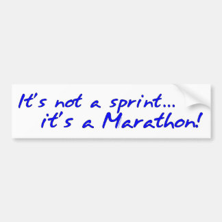 Het is een marathon - blauw bumpersticker