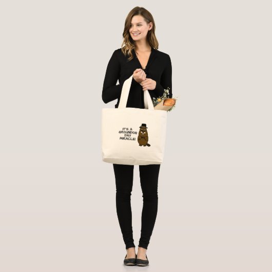 Het is een marmotdag wonder grote tote bag (Voorkant (model))