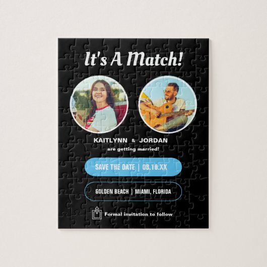 Het is een match | Foto Save the Date Puzzle Legpuzzel (Verticaal)