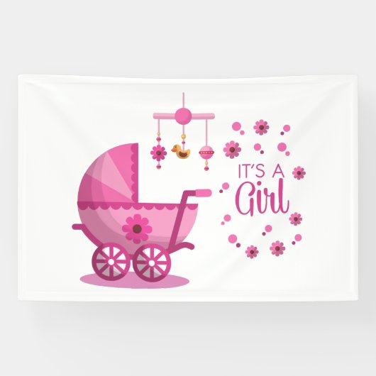 Het is een meisje 4x6 vinyl banner (Horizontaal)