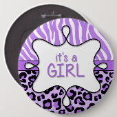 Het is een meisje aankondiging pin ronde button 6,0 cm (Voorkant /achterkant)