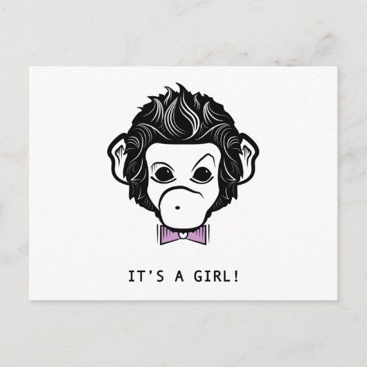 Het is een meisje. aankondigingskaart (Voorkant)
