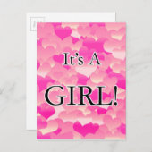 Het is een meisje. aankondigingskaart (Voorkant / Achterkant)