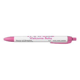 Het is een meisje Baby aankondiging ziekenhuis naa Blauwe Inkt Pen