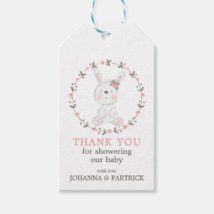 Het is een meisje Baby Bunny Baby shower Cadeaulabel