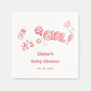 Het is een Meisje Baby Dingen Roze Meisje Baby sho Servet
