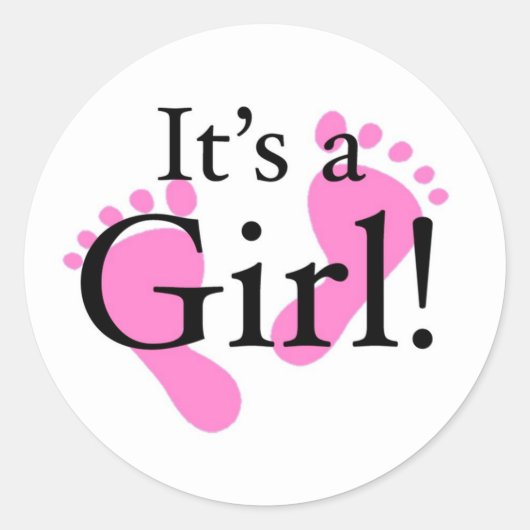 Het is een meisje - Baby, pasgeboren, Baby shower Ronde Sticker (Voorkant)
